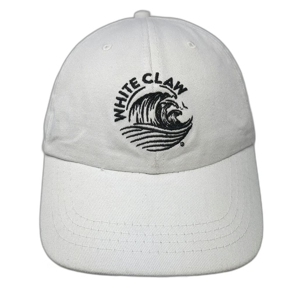 White Claw Baseball Cap White Black One Size Adjustable Slideback Logo Hat